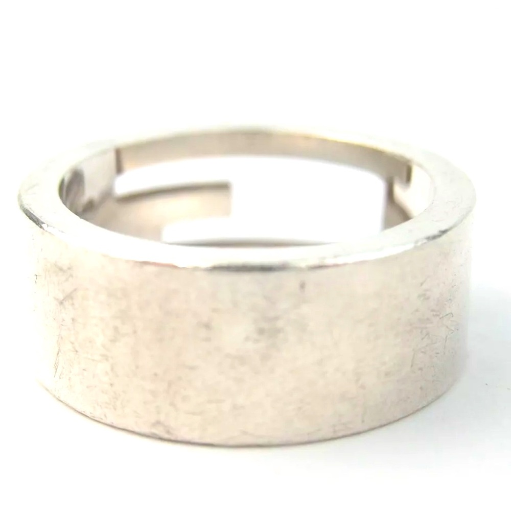 Gucci Silver Ring With G Logo Motif Fashion Handmade chic prestige - Picture 3 of 11